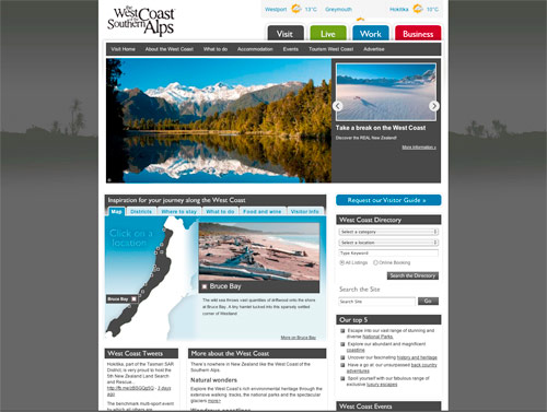 Tourism West Coast Website