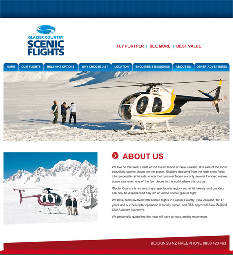 Scenic Flights Website