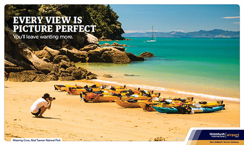 Displays at Christchurch Airport up to 5m wide