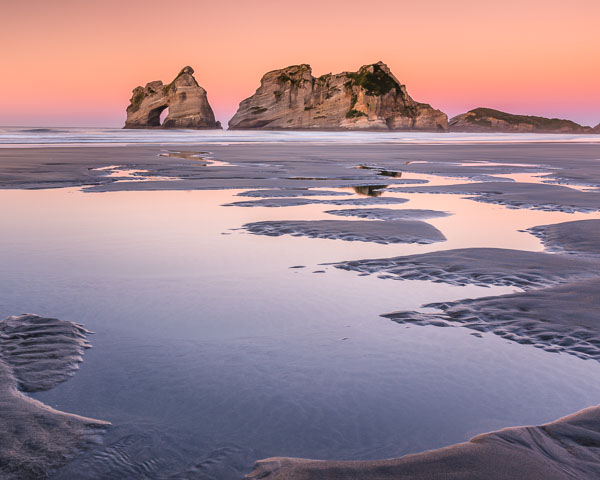 Pastel Sunset on Wharariki Beach